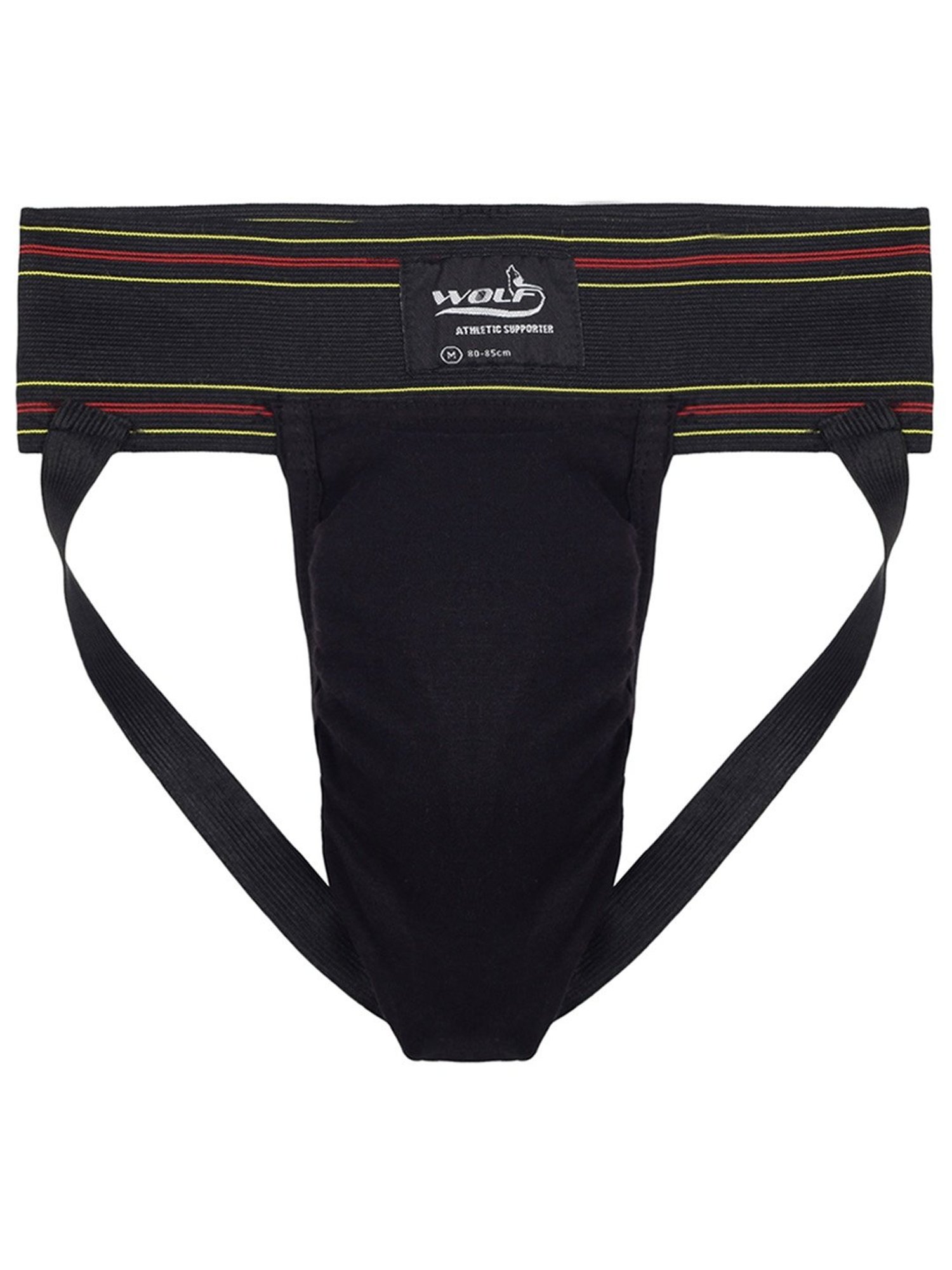 Omtex Men's Athletic Wolf Jockstraps Supporter Pack of 2 (Black) Size - L