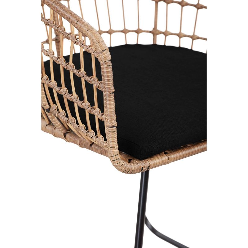 Grayham Rattan Lounge Chair Black - Finch