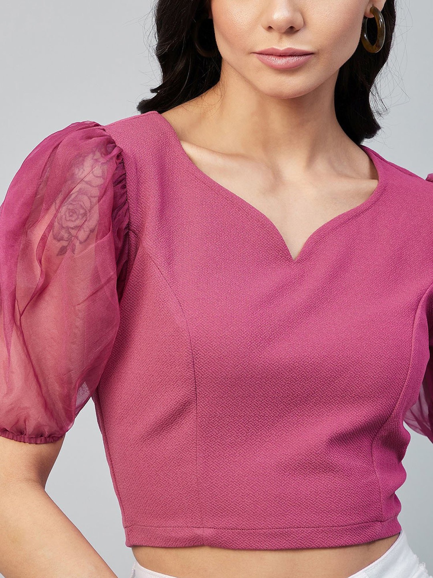 Carlton London Pink Crop Top