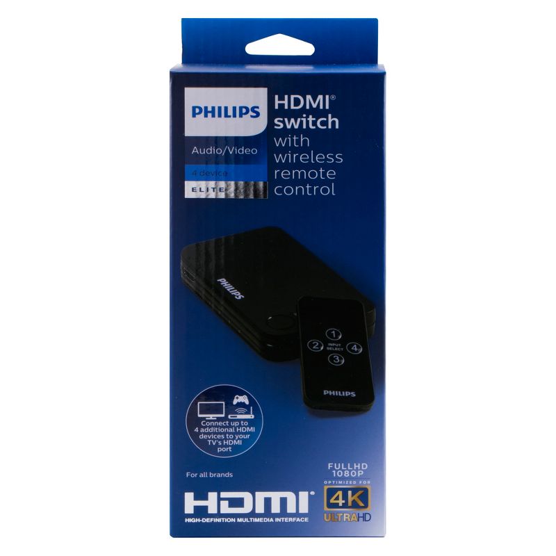 Philips 3 Port HDMI Switch - Black