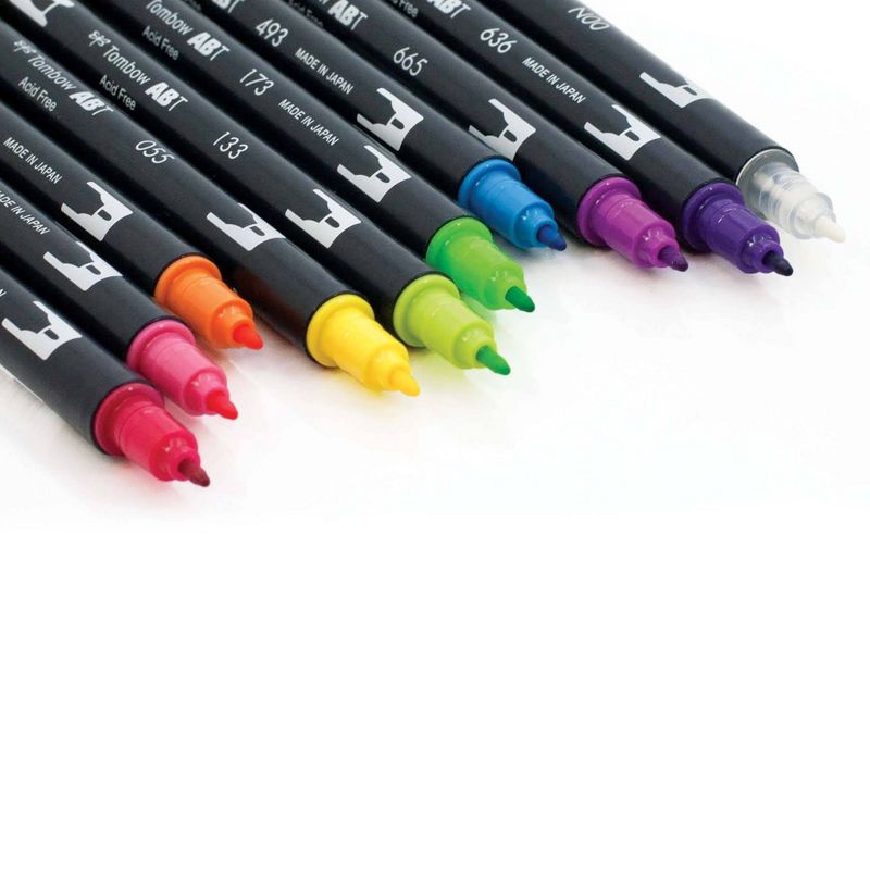 10pk Dual Brush Pen Art Markers Bright Palette - Tombow