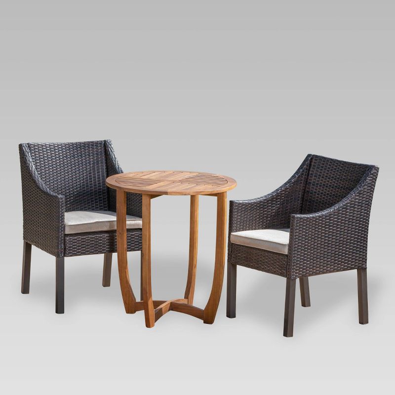 3pc Steel Bistro Set Gray - Nuu Garden