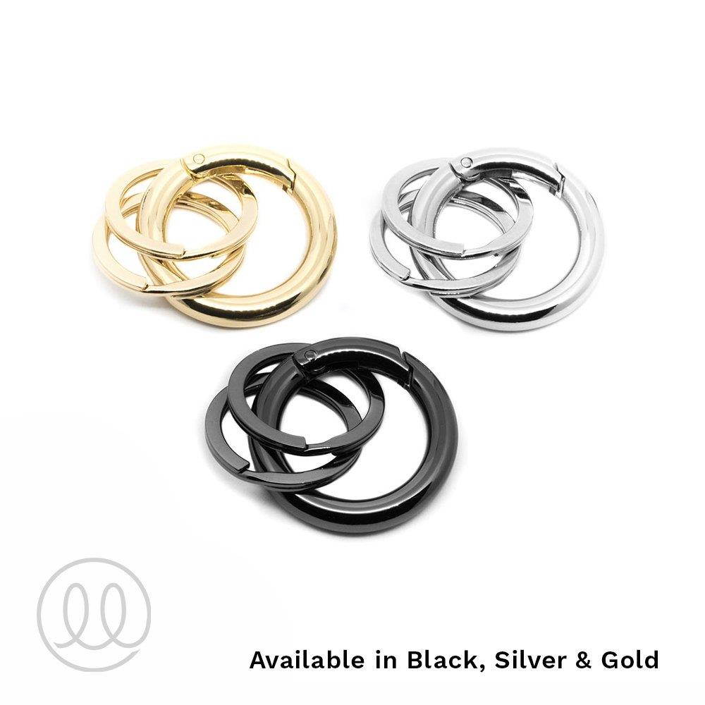 Lifelong Ring 100 Series, Carabiner, Keychain, Key Ring, Charm Chain, Charm Ring, with 2 Flat Style Key Rings (Silver)