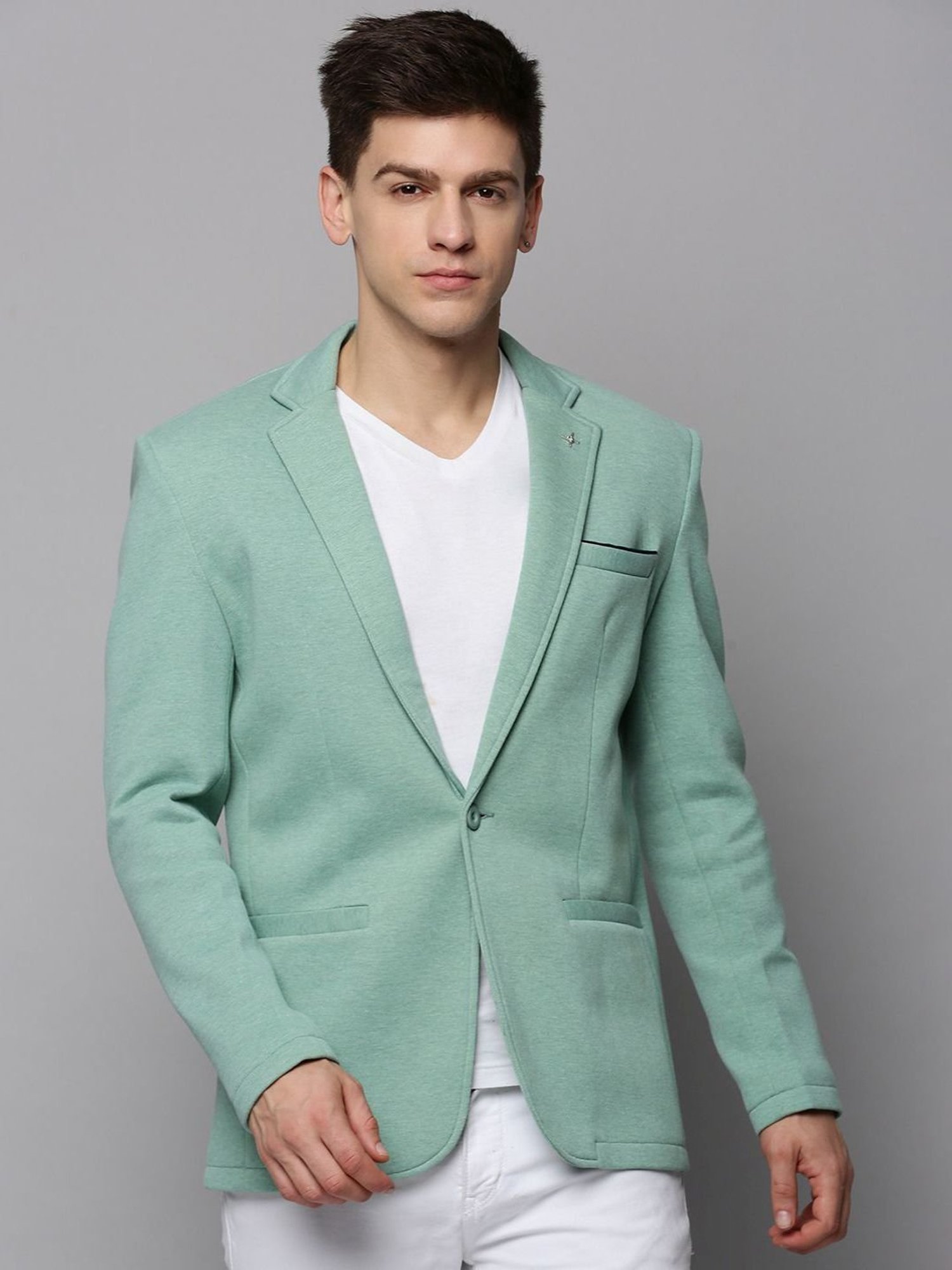 Louis Philippe Light Blue Regular Fit Blazer