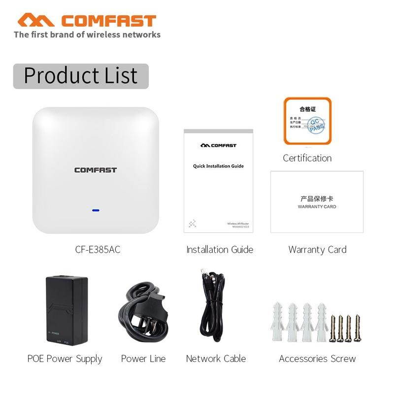 For 2200Mbps Ceiling Access Wireless Point CF-E385AC Dual WAVE2 AP Gigabit ddwrt band COMFAST Repeater Router wifi airport 500mW