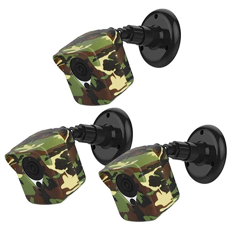 Wyze Cam Camera Wall Mount Bracket, Weather Proof 360 Degree Protective Adjustable Housing Mount and Cover for Wyze Cam V2 V1 and Ismart Spot Camera Indoor Outdoor (Black(3 Pack))