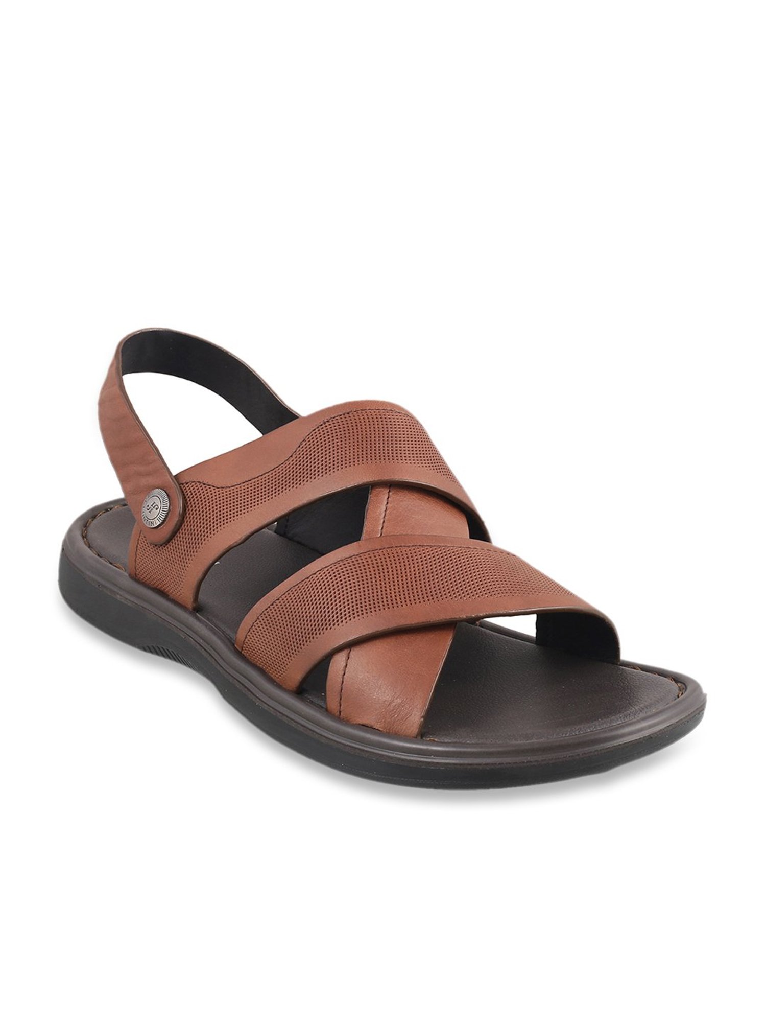 J. Fontini by Mochi Men's Brown Back Strap Sandals