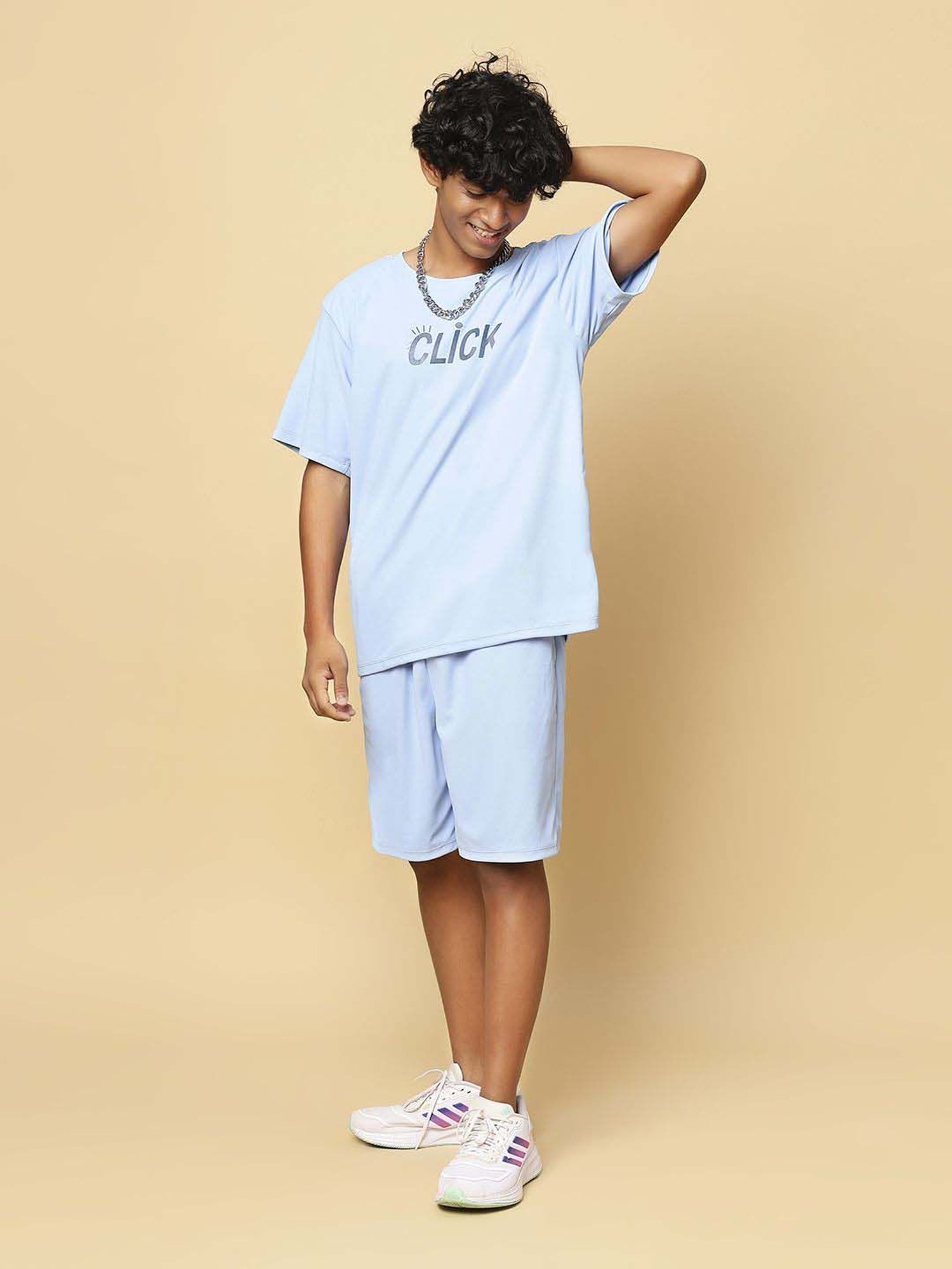 TeenTrums Kids Blue Printed T-Shirt Set