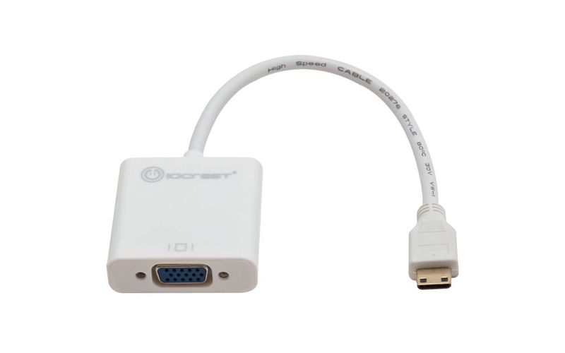IO Crest Active Mini HDMI Male to VGA Female Adapter - 6.90" Mini-HDMI/VGA Video Cable for Video Device