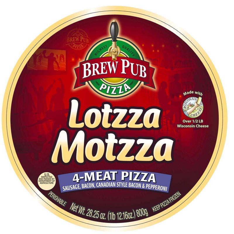 Brew Pub Lotzza Motzza 4-Meat Frozen Pizza - 28.25oz