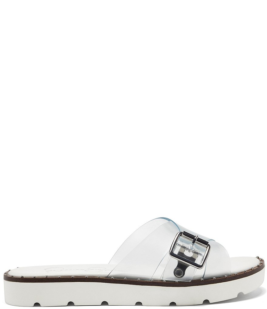 Jessica Simpson Maritah Clear Buckle Flat Sandals