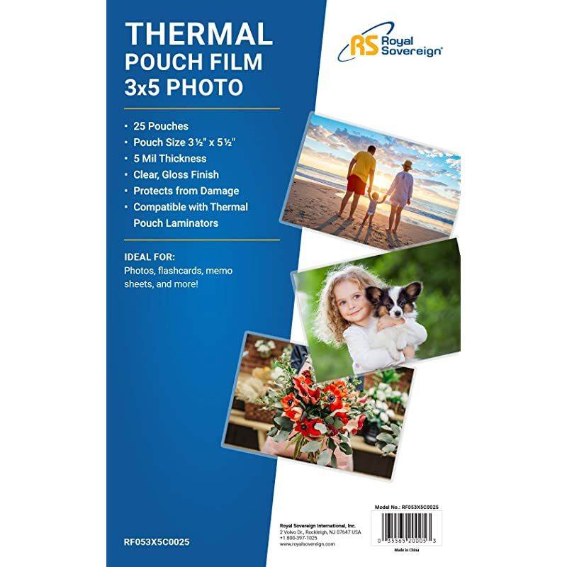 Heat Sealed Laminating Pouches 5 Mil 3 12 X 5 12 PhotoSmall Index Card Size Clear Gloss 25 Pack RF053X5C0025