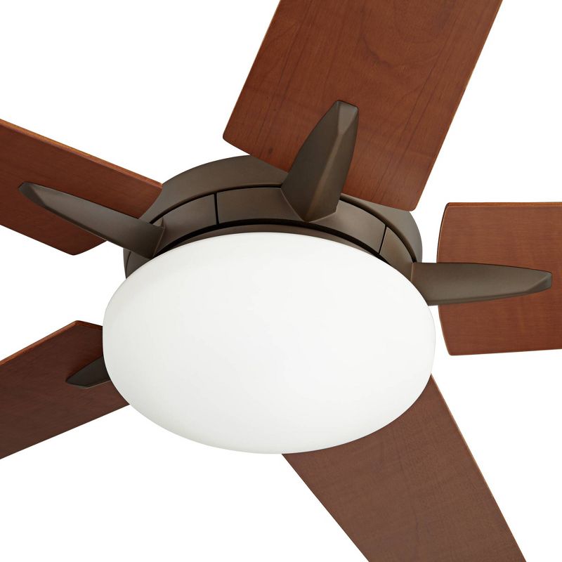 56" Casa Vieja Modern Ceiling Fan with Light LED Dimmable Remote Oil Rubbed Bronze Natural Walnut Blades for Living Room Kitchen