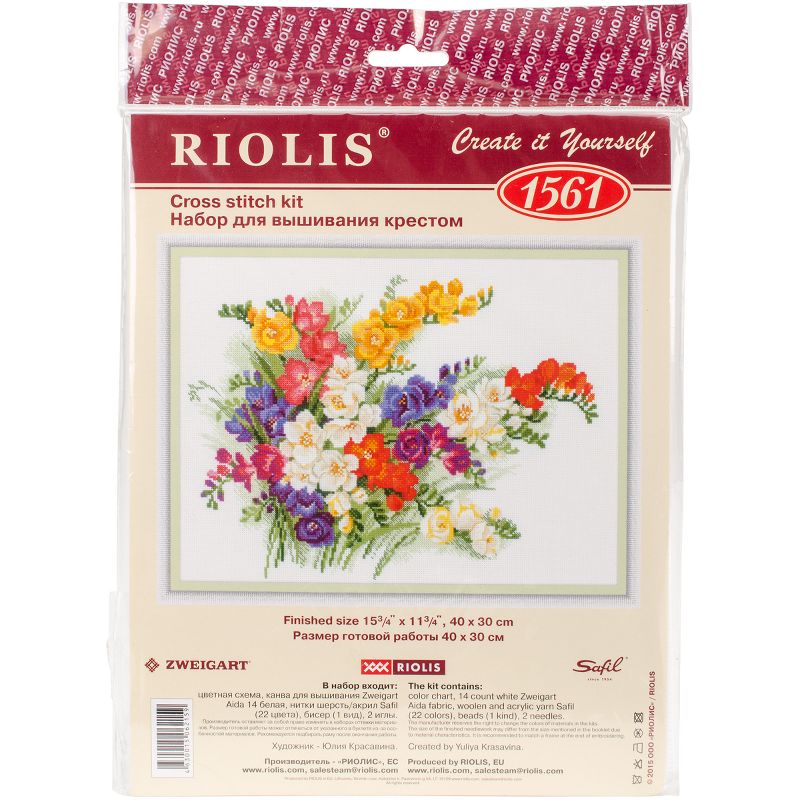 RIOLIS Counted Cross Stitch Kit 15.75"X11.75"-Freesia (14 Count)