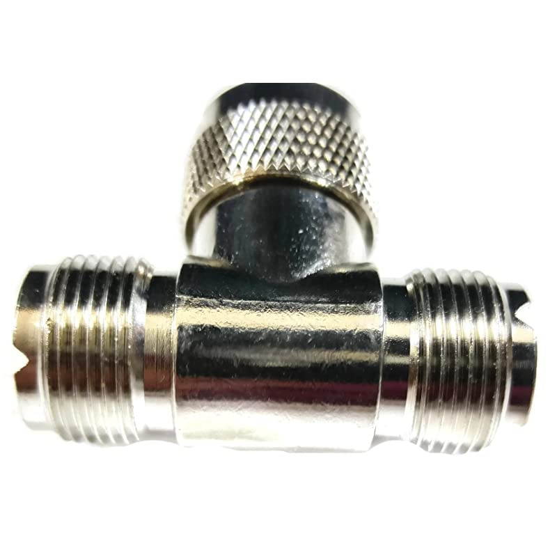 48437 CB Radio UHF quotTquot Coax Cable Connector FemaleMaleFemale