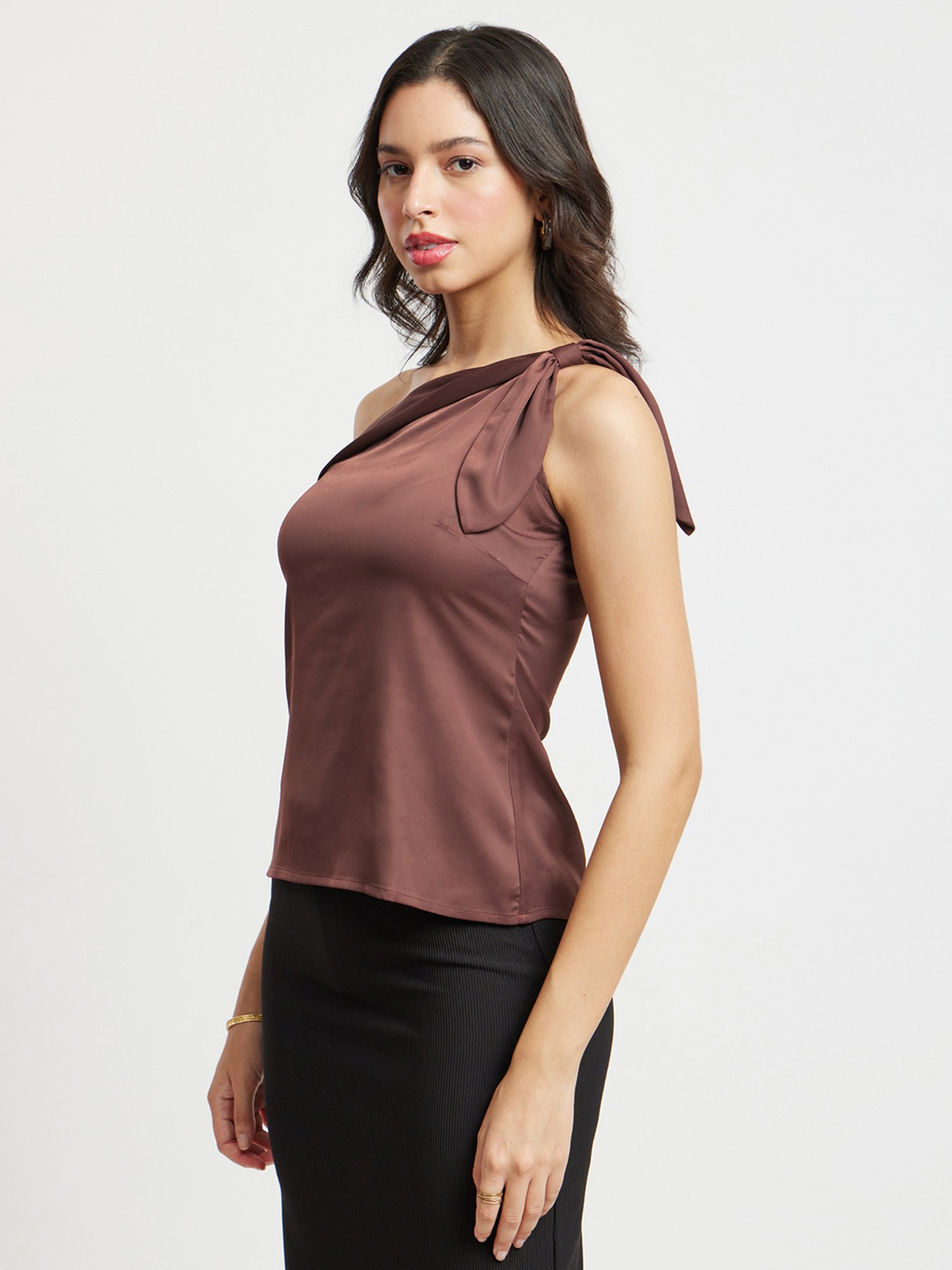 Fablestreet Brown Relaxed Fit Top