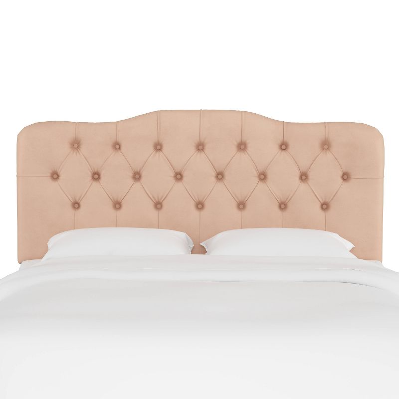 King Tufted Headboard Velvet Soft Pink - Skyline Furniture