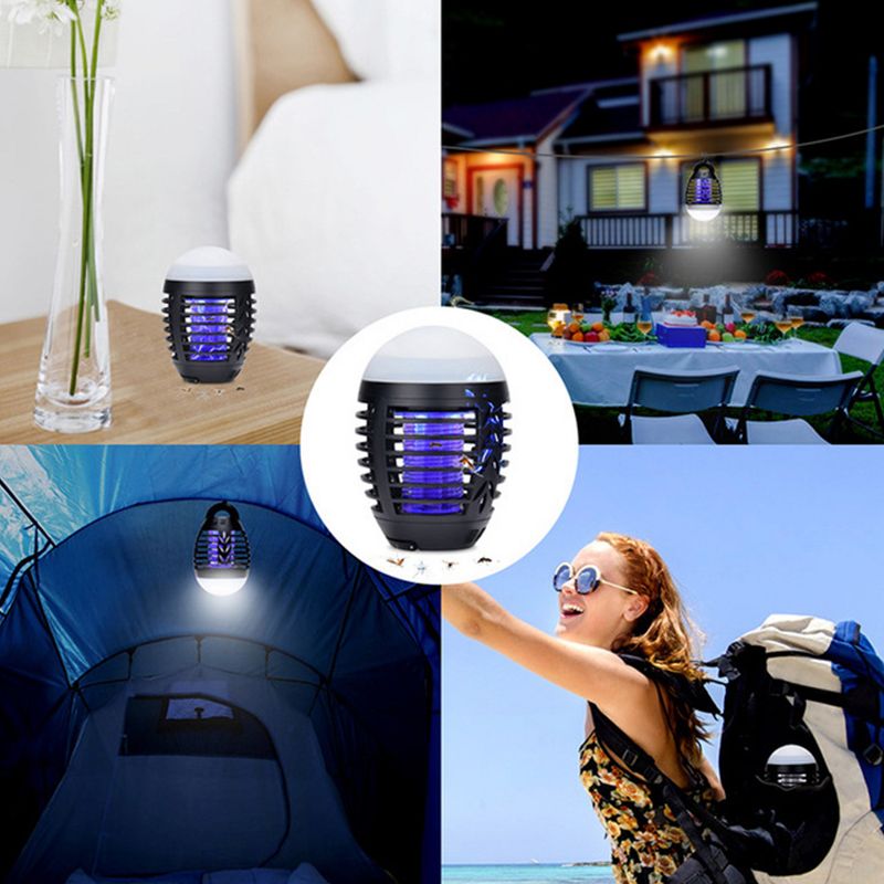 Dartwood Outdoor Bug Zapper - Waterproof, USB Rechargeable and Battery Powered Mosquito Killer, Insect Trap and Fly Swatter