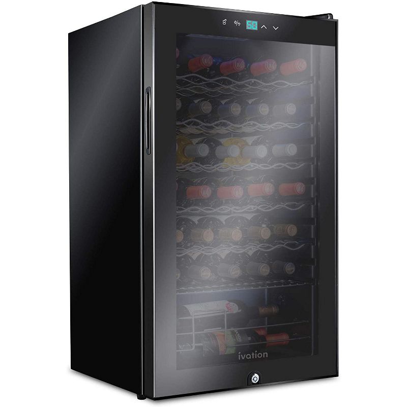 Ivation 34-Bottle Compressor Freestanding Wine Cooler Refrigerator - Black