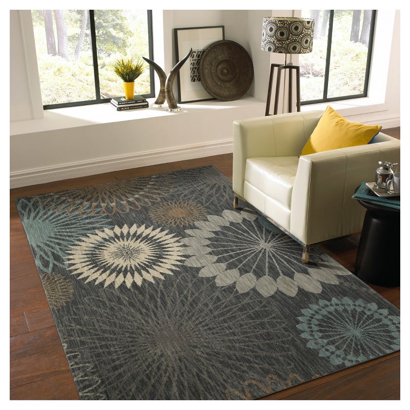 Blue Floral Woven Area Rug 5'X7' - Karastan