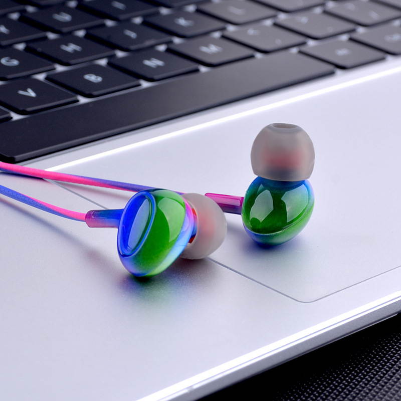 3.5mm Colorful In-Ear Earphone Stereo Subwoofer, Wire-Controlled Earplugs with Wired Mic