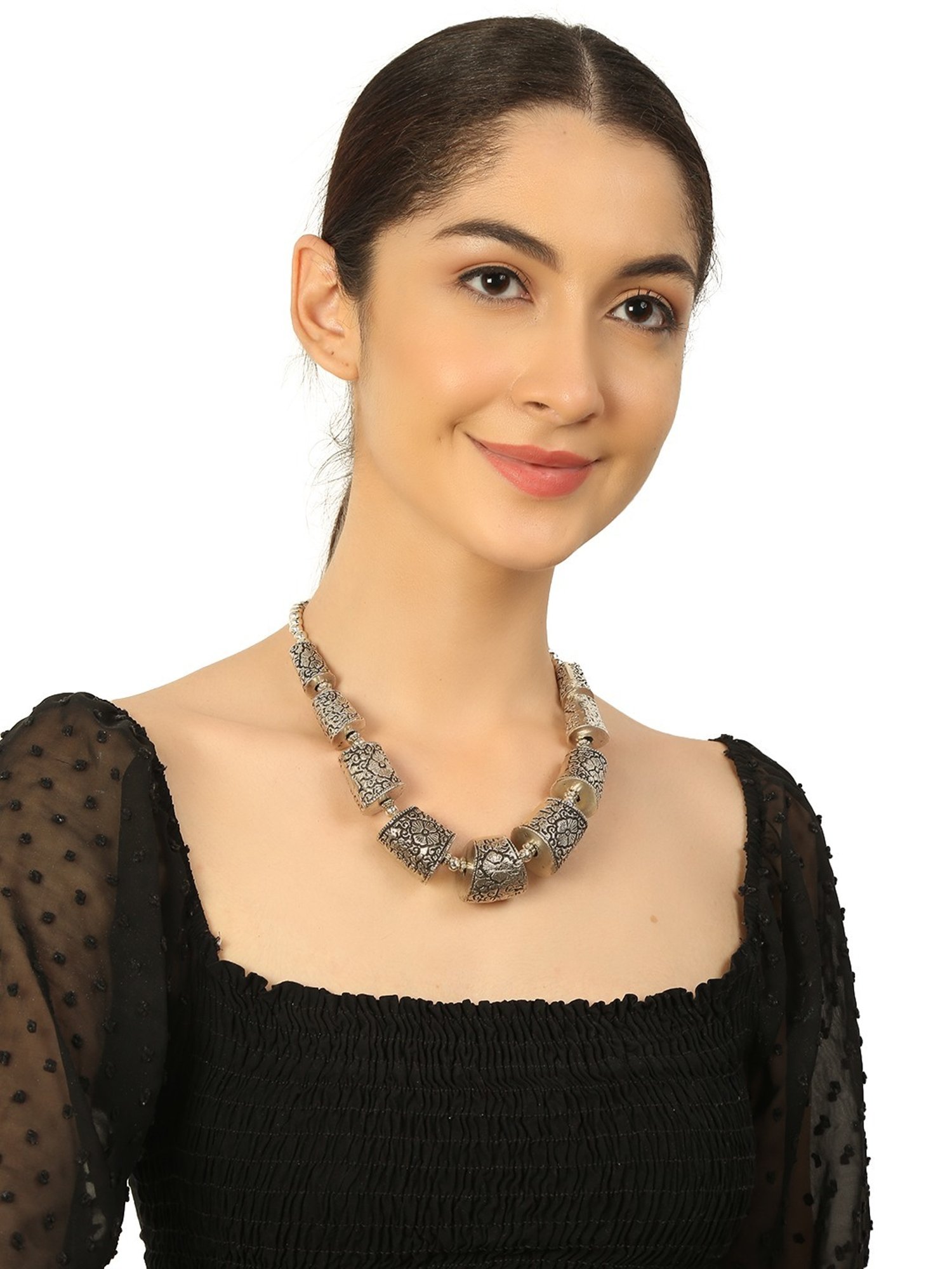 Imli Street Silver Tone Handcrafted Necklace