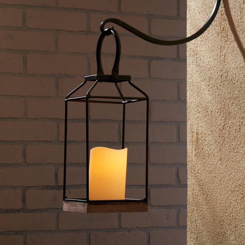 11" Claudia Metal Outdoor Lantern with Black/Bronze Base - Smart Living