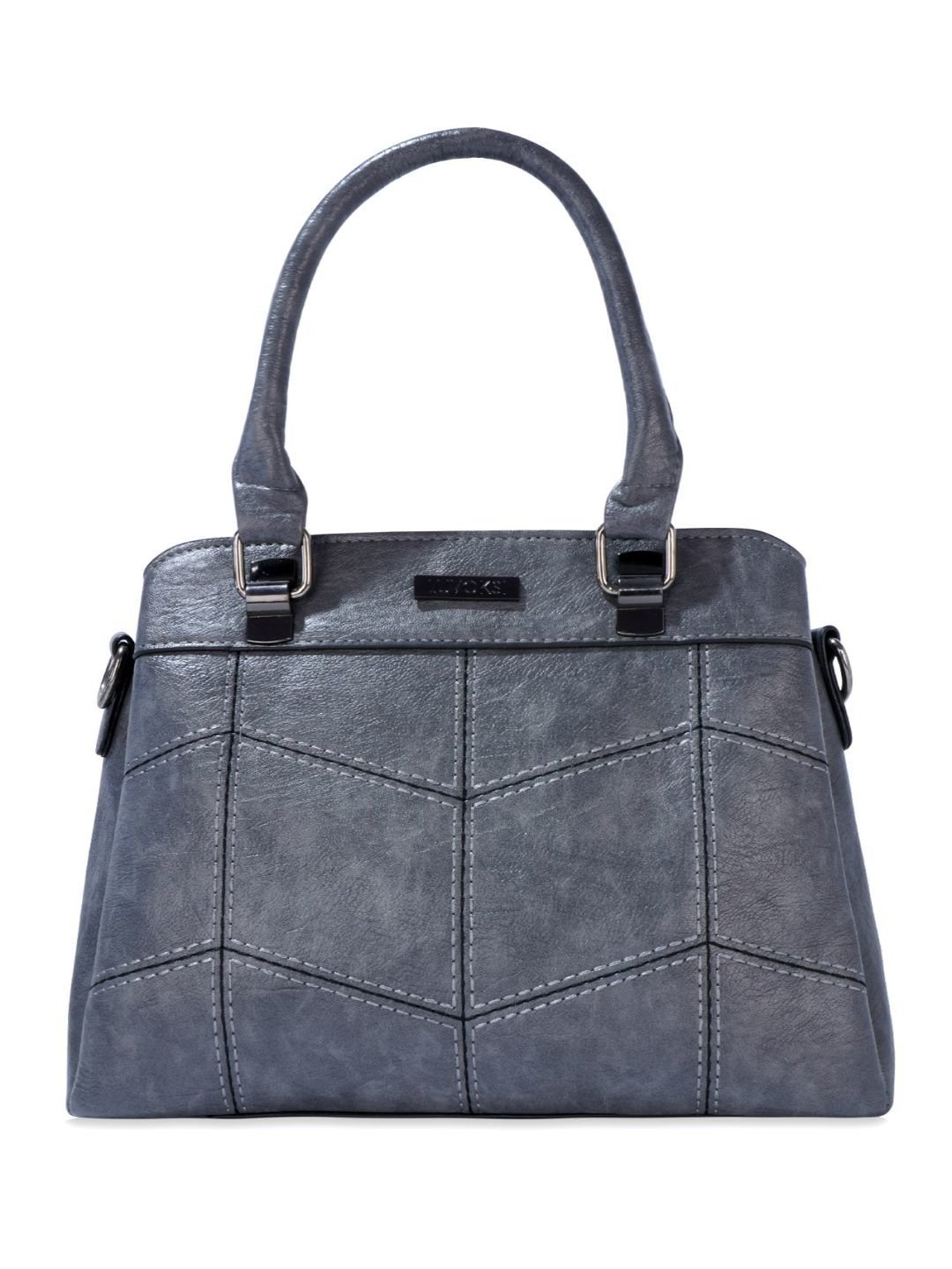 Luvoksi Grey Textured Large Satchel Handbag