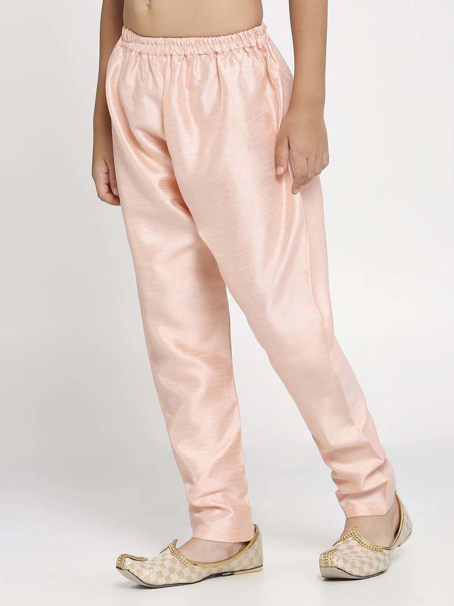 Kids Island Boys Pink Jaquard Full Sleeves Indowestern Set