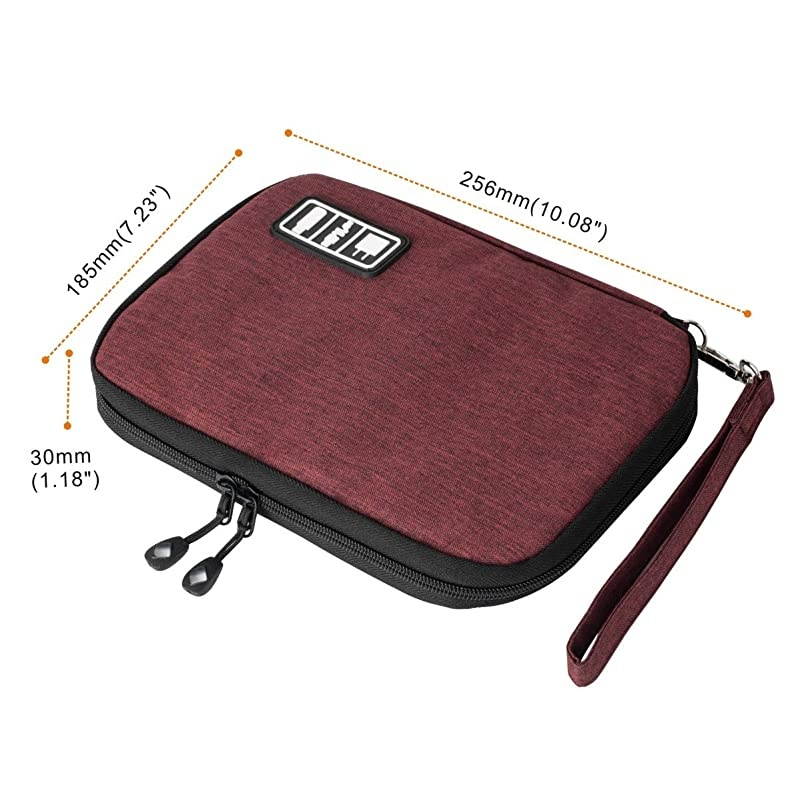 Cable Organizer Bag Waterproof Portable Electronic Organizer for USB Cable Cord Phone Charger Headset Wire SD Card,5pcs Cable Ties