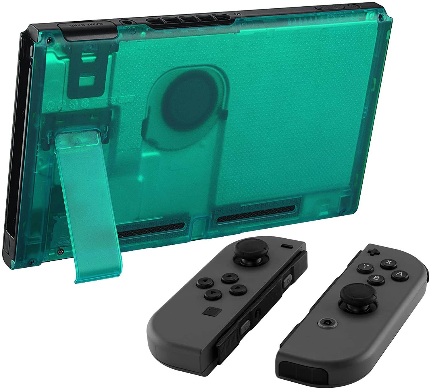 eXtremeRate Emerald Green Console Back Plate DIY Replacement Housing Shell Case for Nintendo Switch Console with Kickstand &ndash; JoyCon Shell NOT Included