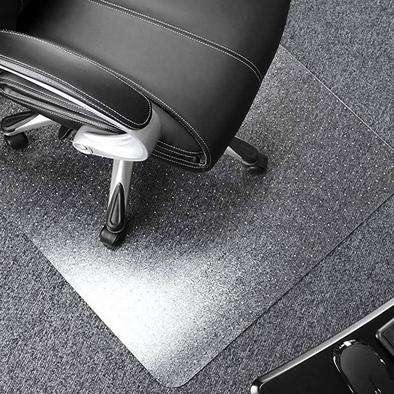 Cleartex Ultimat Polycarbonate Chair Mat for LowMedium Pile Carpets up to 12 Thick 47 x 35 Rectangular Clear 118923ER