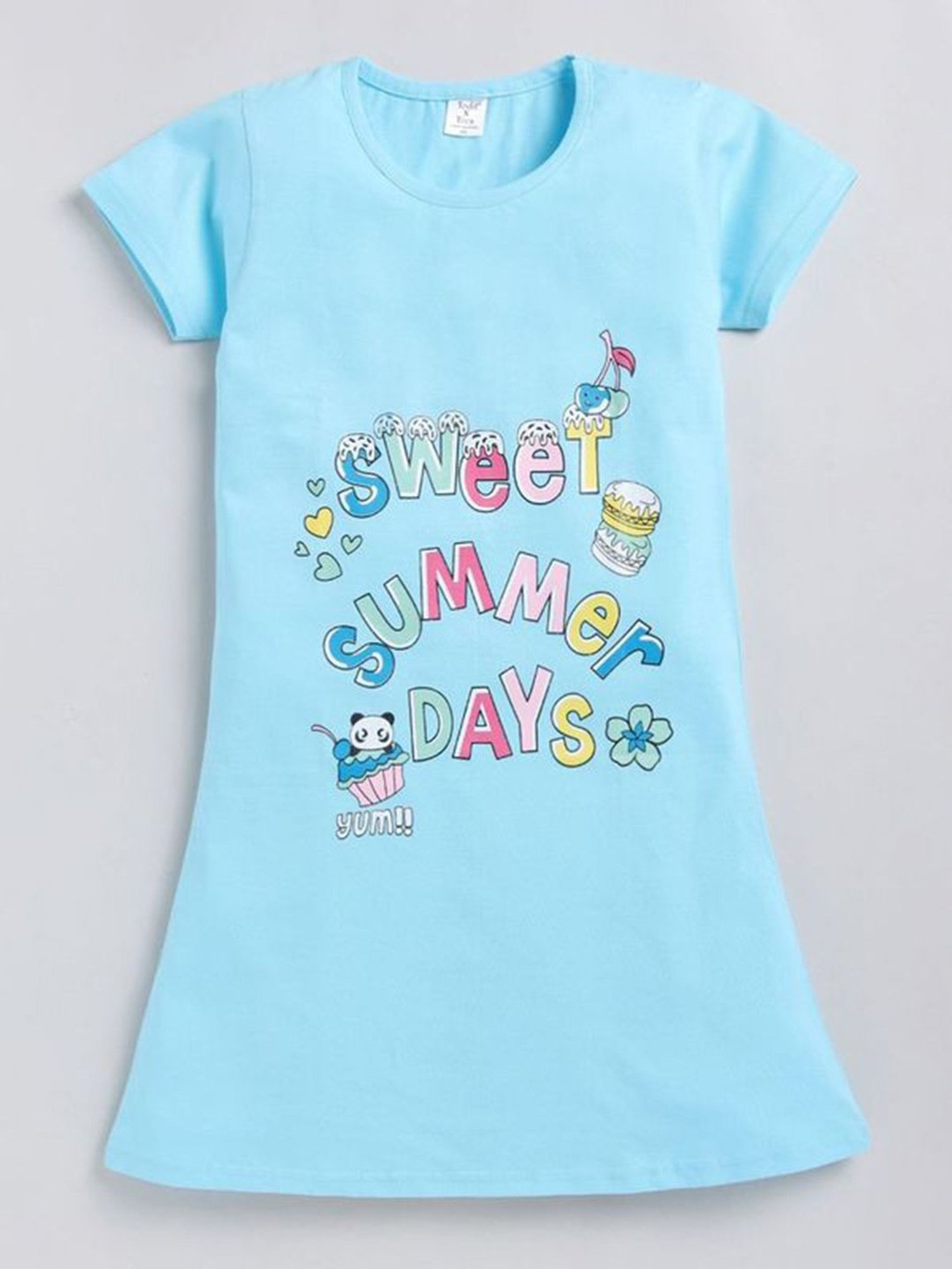 Todd N Teen Girls Light Blue Printed Nighty