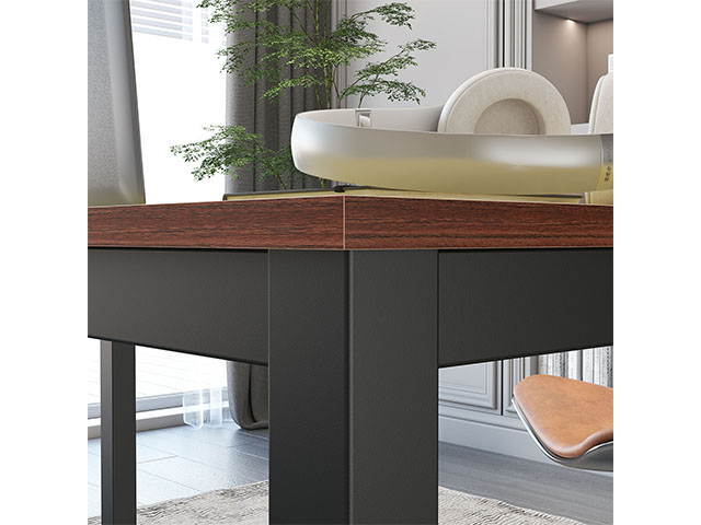 Computer Desk 63" Modern Sturdy Office Desk PC Laptop Desk Study Writing Table for Home Office Workstation,Sandalwood,GT173