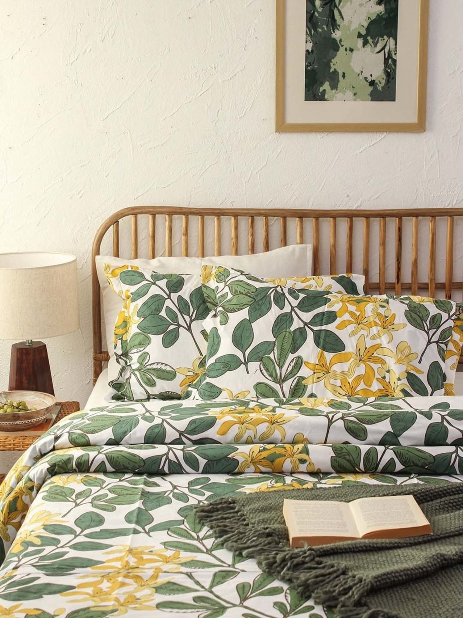 House This Moringa Floral Multicolor 180 TC Cotton Single Duvet Cover