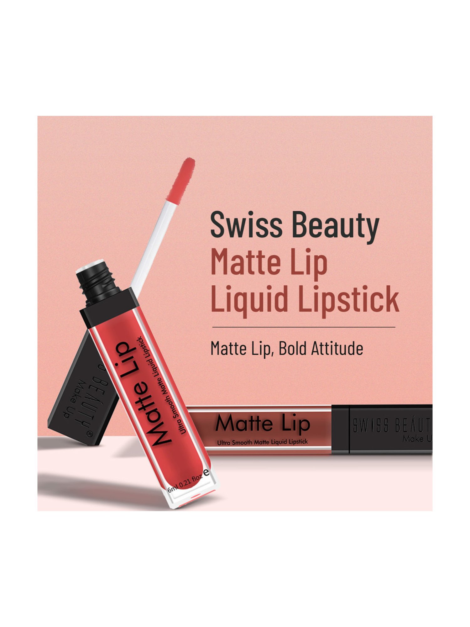SWISS BEAUTY Ultra Smooth Matte Liquid Lipstick Real Nude - 6 ml