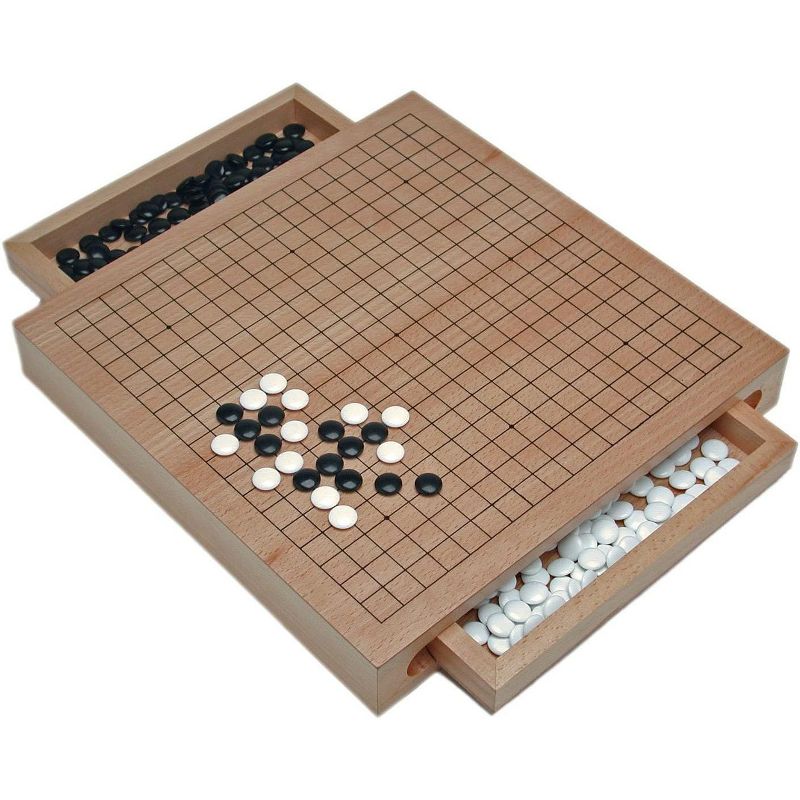 WE Games Wood GO Set with Pull Out Drawers -12 in.