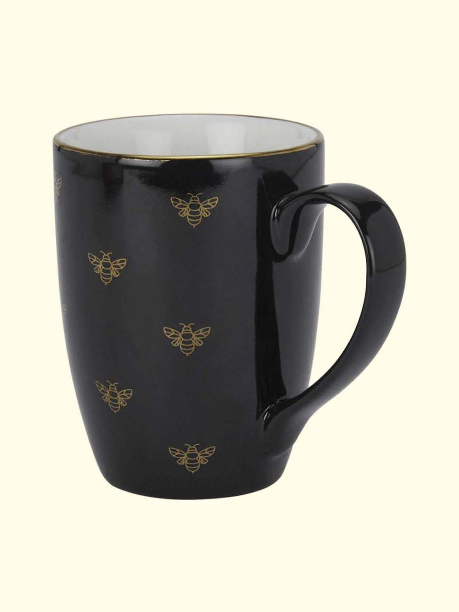 Living Scapes by Pantaloons Black Bone China Mug (0.3 L)