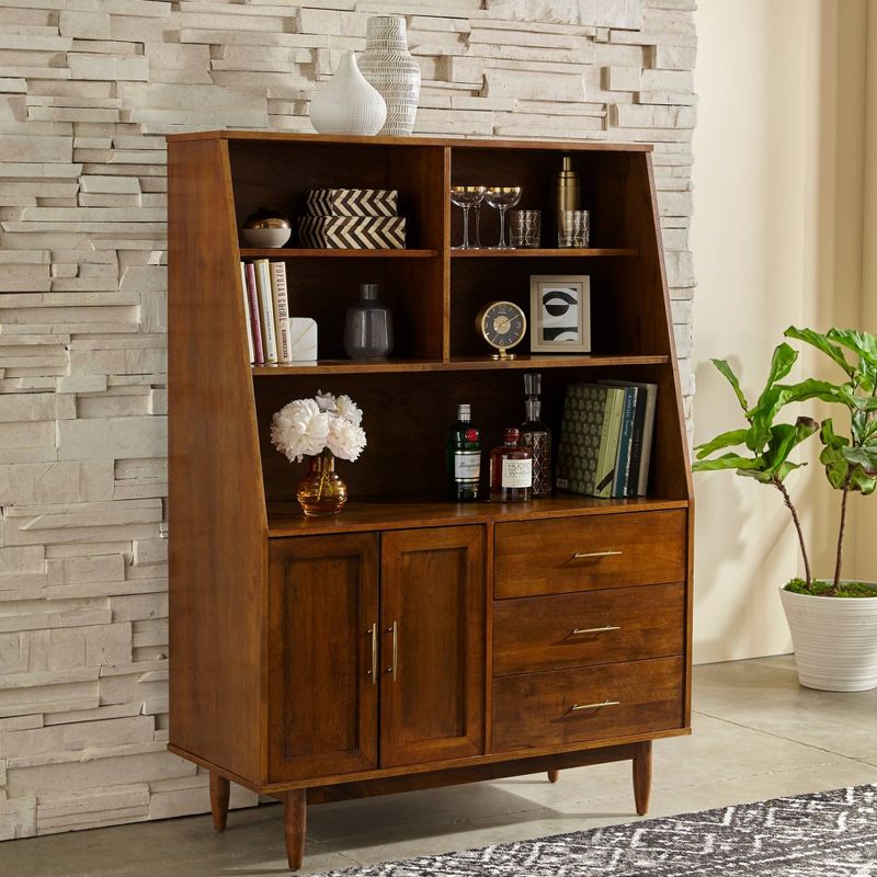 Danish Highboy Buffet AutomN Oak - Buylateral