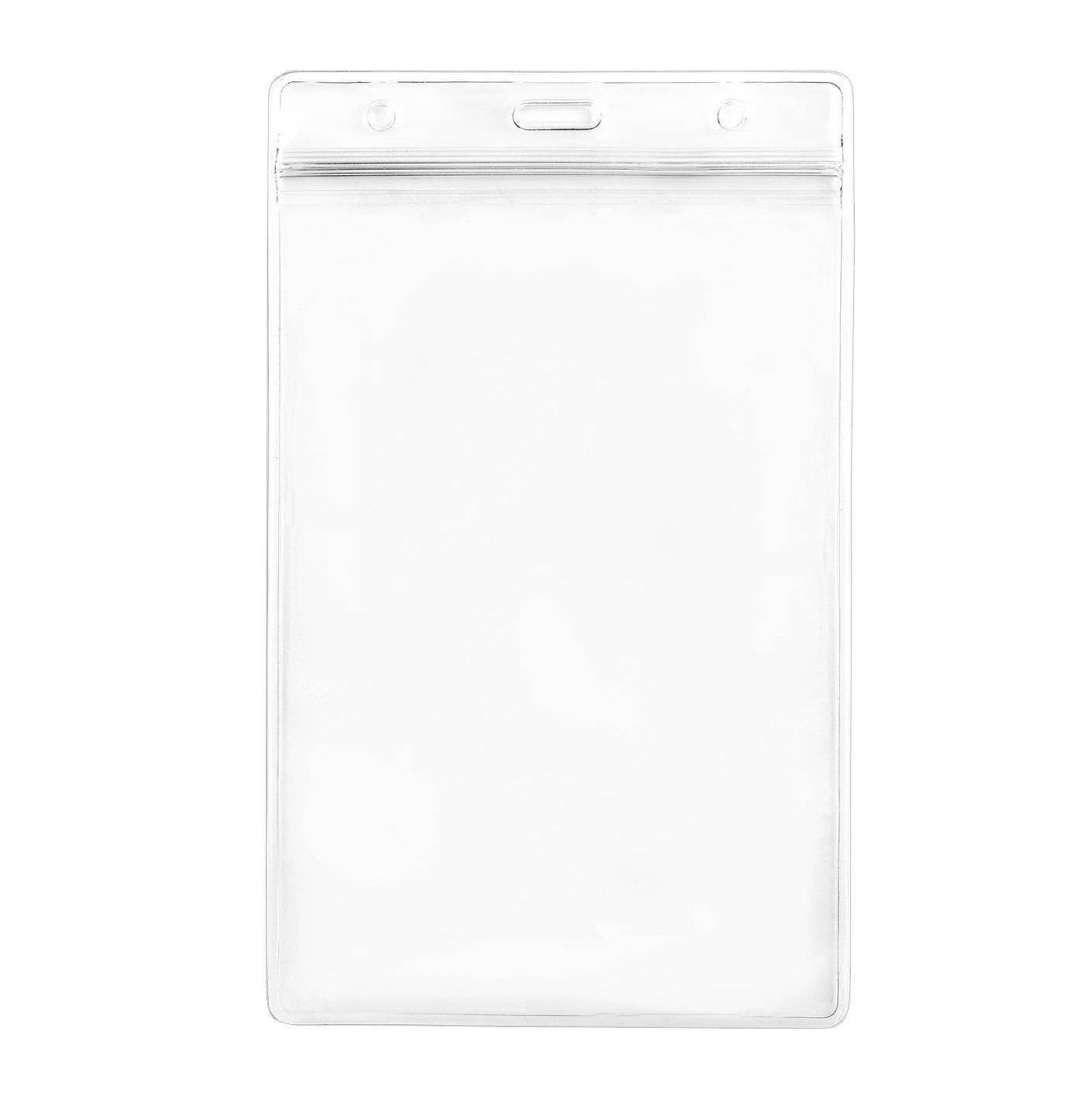 LGEGE 96PCS Transparent Waterproof Extra Large 6x4" Badge Holders (Vertical Style)for Passport ID ,Cash,Plane Ticket, Receipts,Credit Card, etc