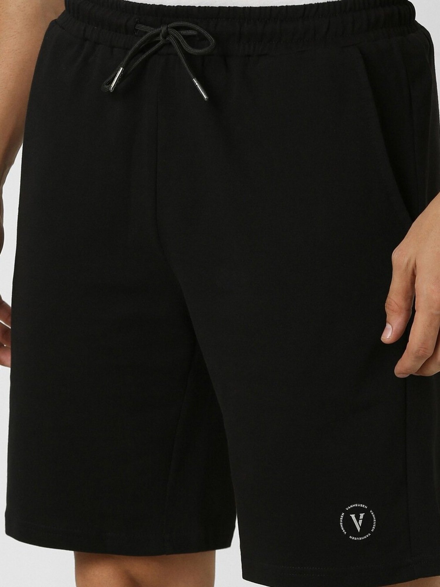 Adidas White Regular Fit Striped Sports Shorts