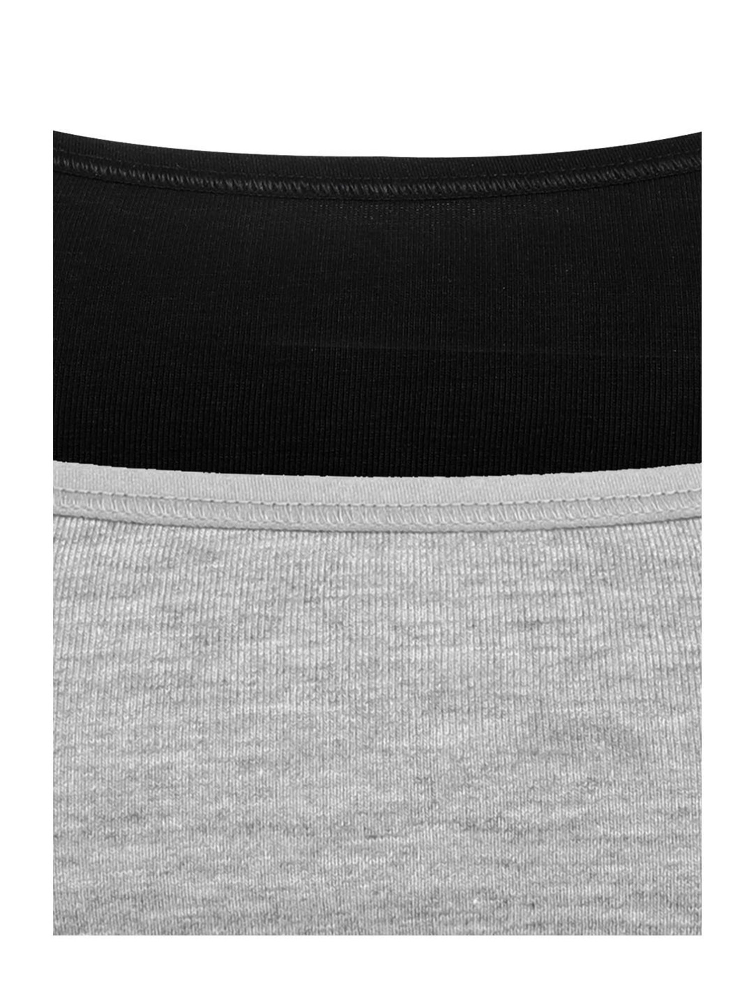Sillysally Kids Solid Black & Grey Bra (Pack Of 2)