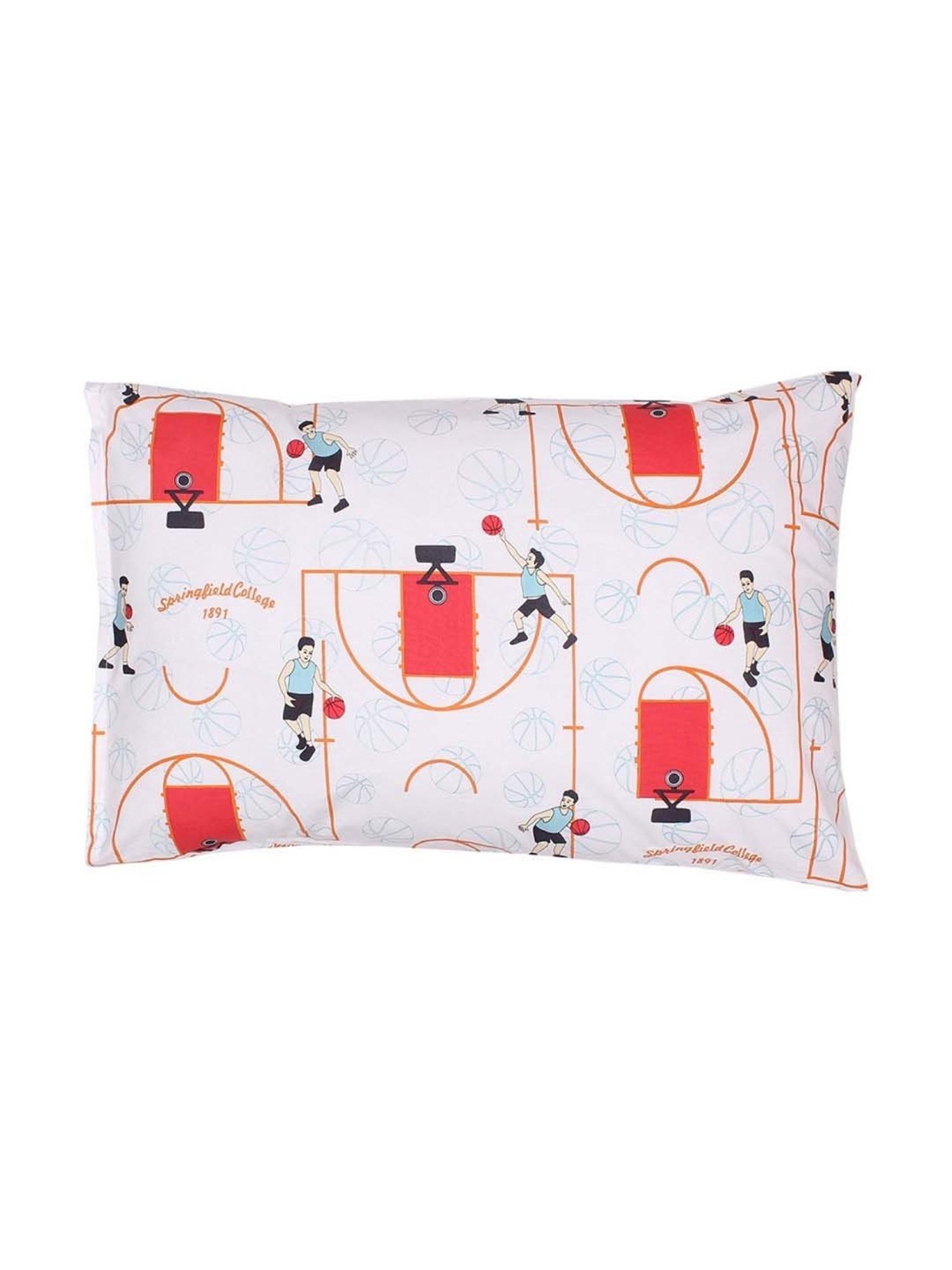 House This Krida Printed Red Cotton Single Bed Sheet with Pillow Cover