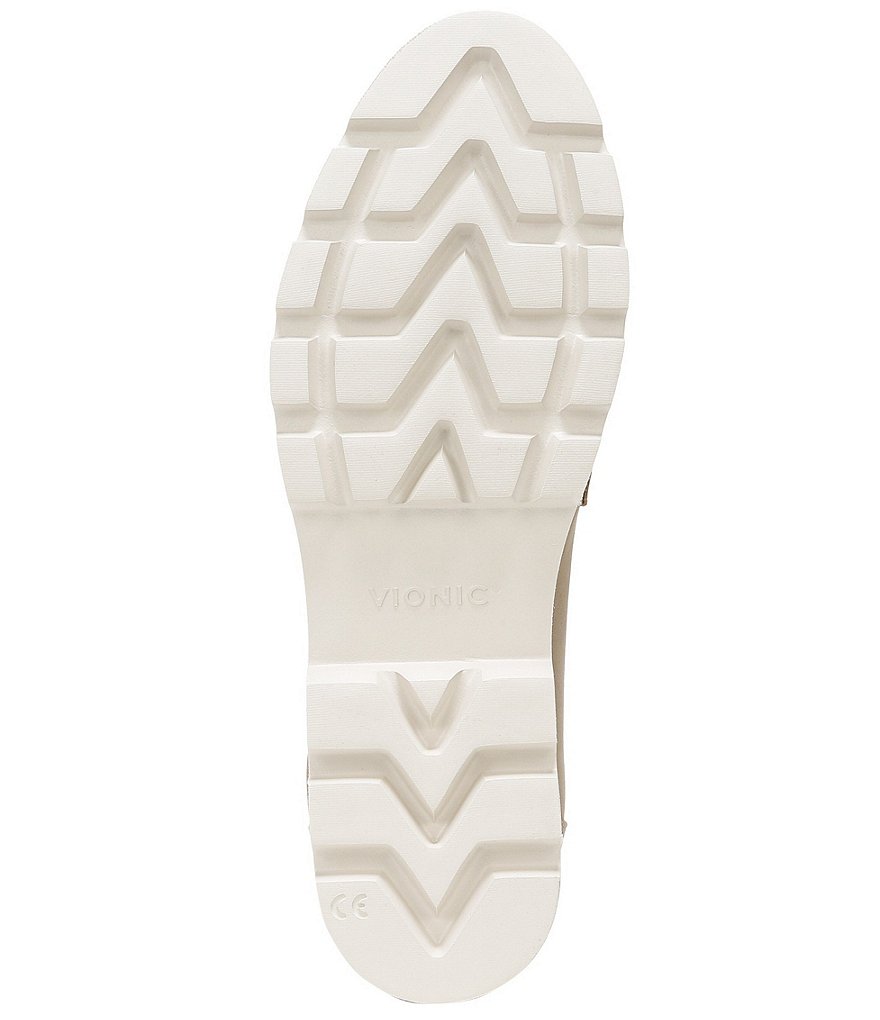 Vionic Cheryl Leather And Faux Curly Shearling Lugged Sole Penny Loafers