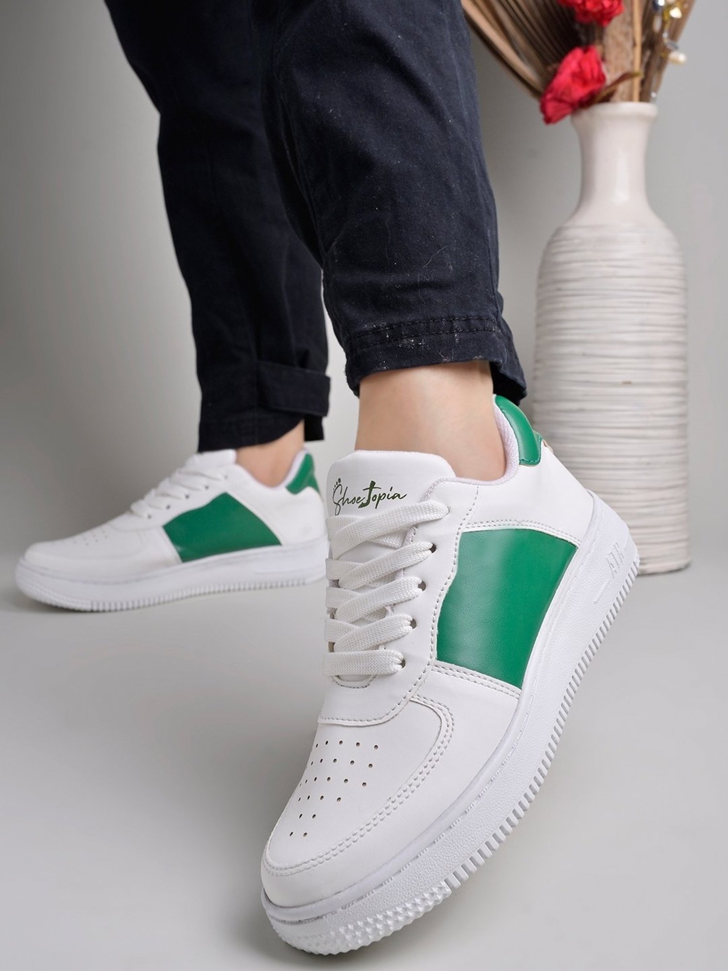 Shoetopia Women's Green Casual Sneakers