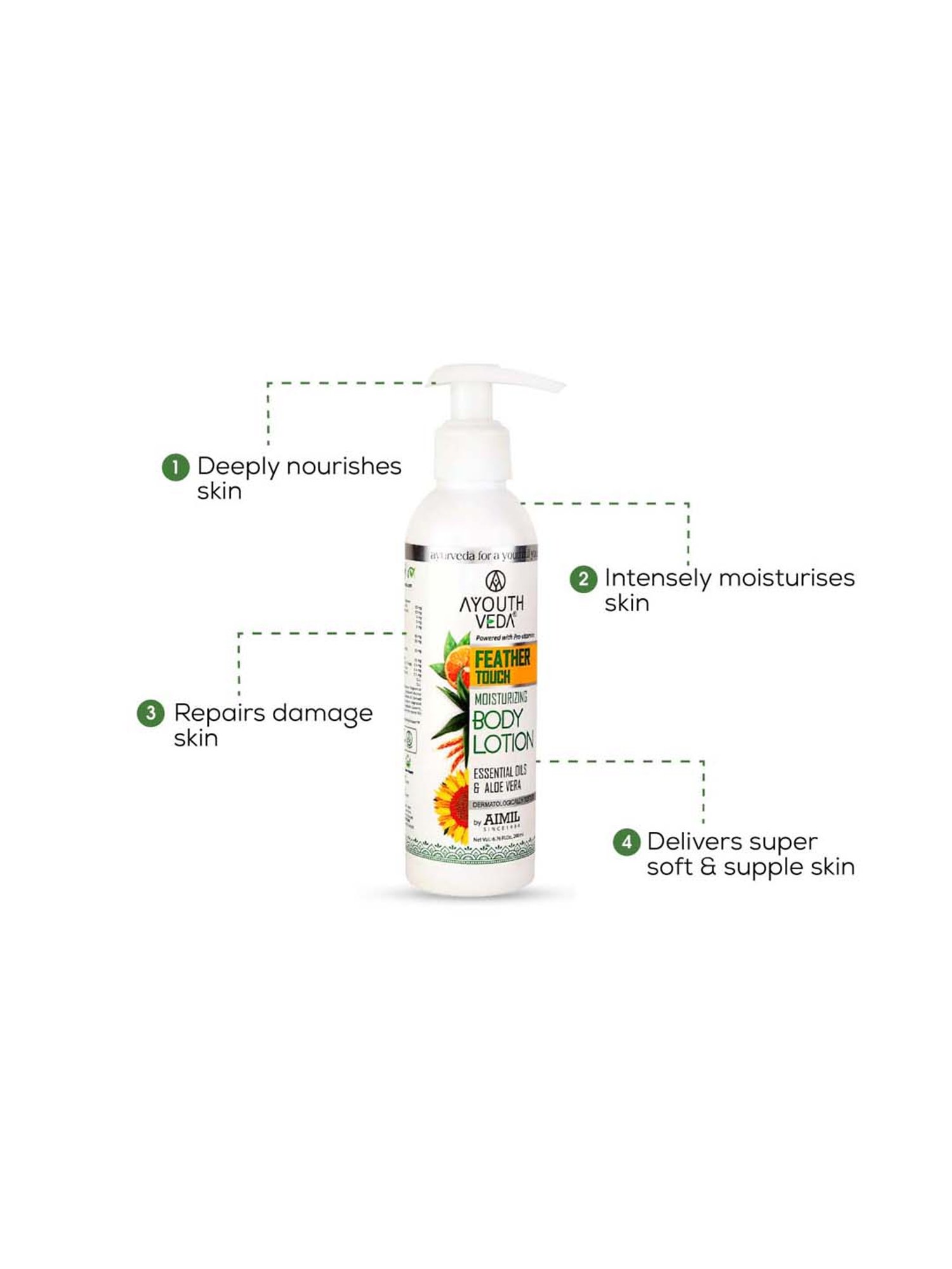 AyouthVeda Feather Touch Moisturizing Body Lotion - 200 ml