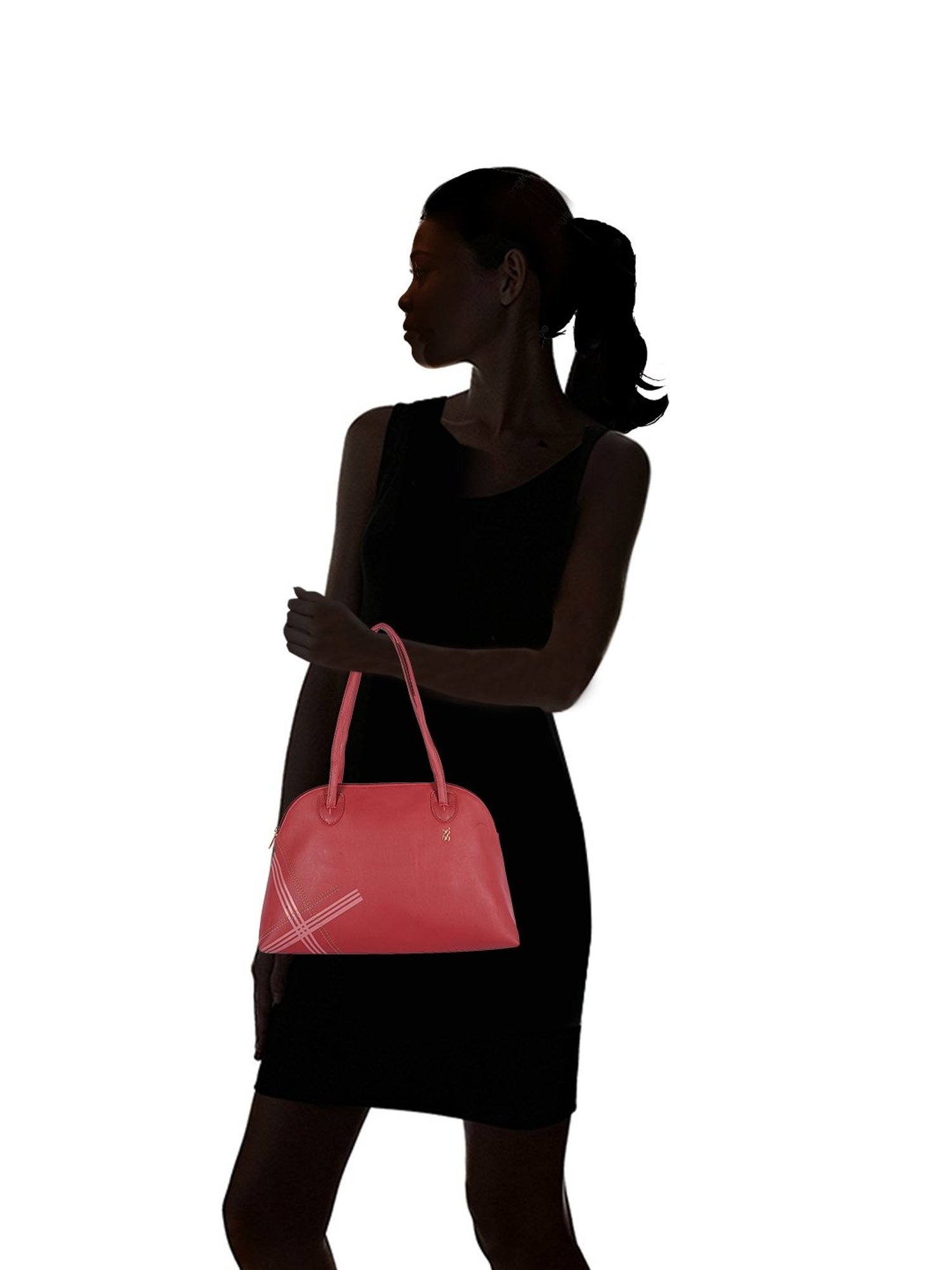 Baggit Inspect Red Textured Medium Handbag