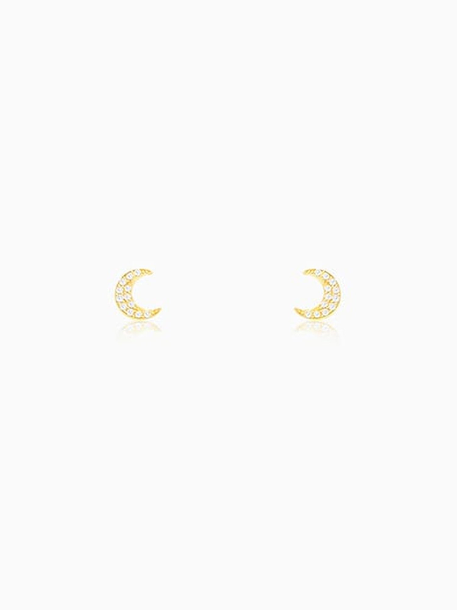 GIVA 925 Silver Anushka Sharma Golden Crescent Zircon Stud Earrings for Women & Girls