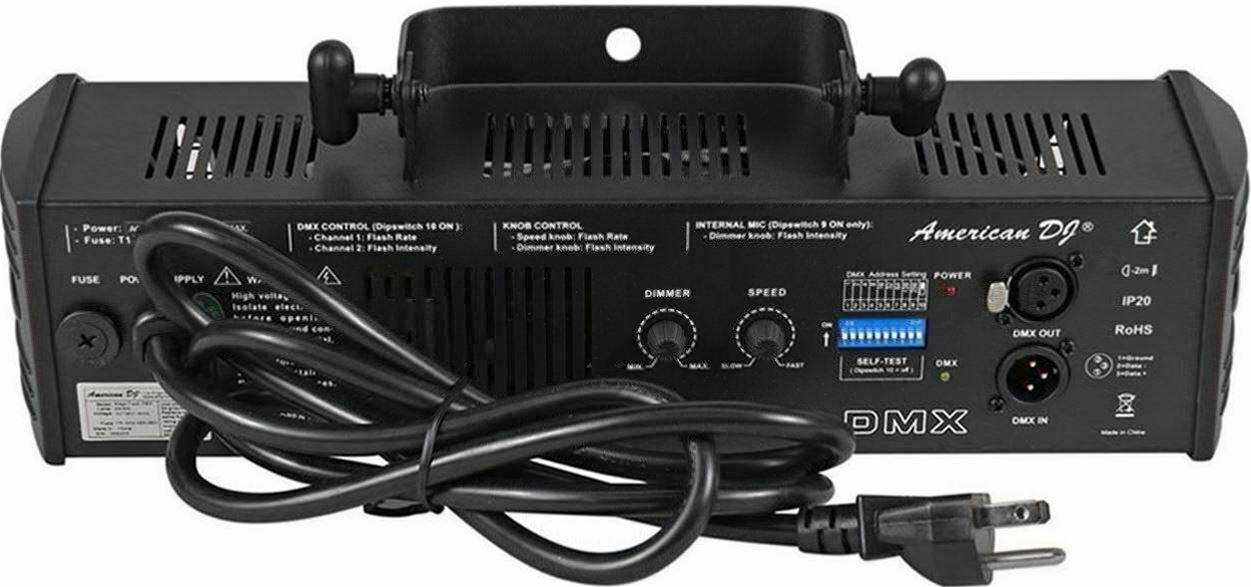 American DJ Mega Flash DMX 800W Compact Strobe Light+Mini Strobe+2) Clamps+Cable