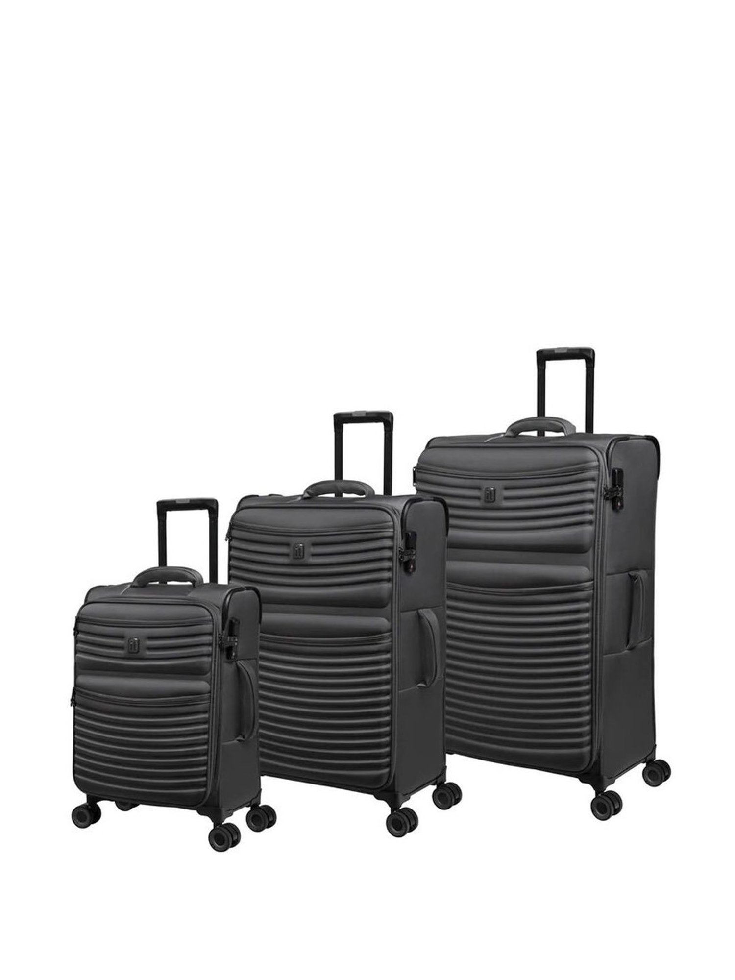 it luggage Precursor Grey Set of 3-28 24 20 inches Expandable Soft Case Luggage Trolley with TSA